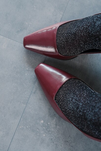 Bordo Arkası Açık Tasarım Kadın Topuklu Ayakkabı Simera  Bordo 4