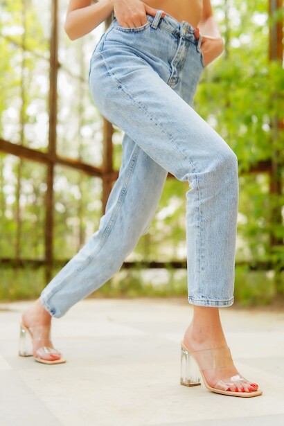 Kadın Şeffaf Topuklu Terlik Bale  Nude 4