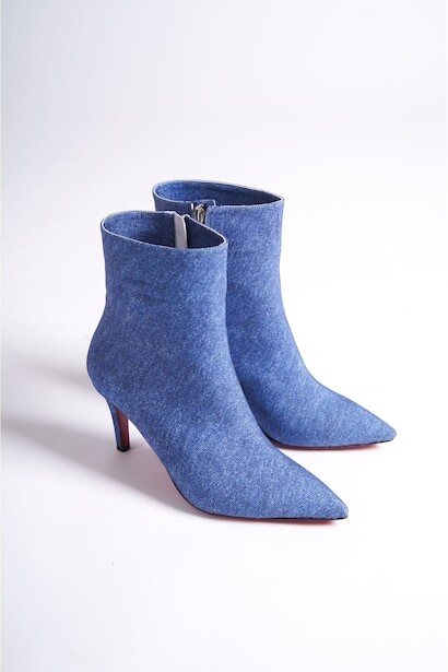 Kadın Kısa Topuklu Sivri Burun Bot Deco 