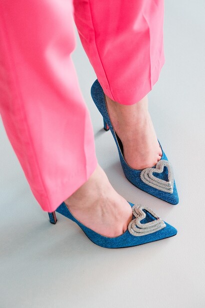 Kadın Kalp Tokalı Stiletto Topuklu Ayakkabı Adrian 