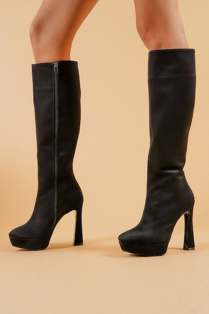 Kadın Yüksek Topuk Diz Altı Çizme Lilys 