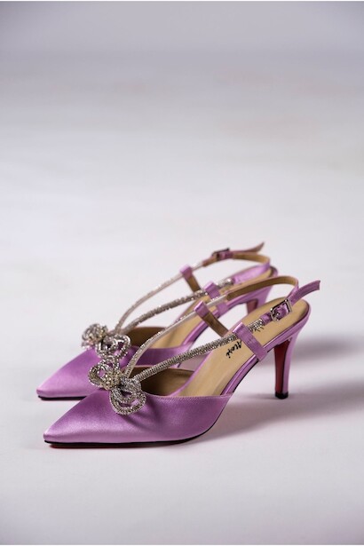 Kadın Taş Detaylı Özel Tasarım Topuklu Ayakkabı Stiletto Ripple