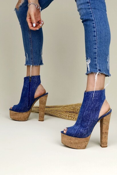 Kadın Kalın Topuklu Arka Açık Platform Ayakkabı Tonya