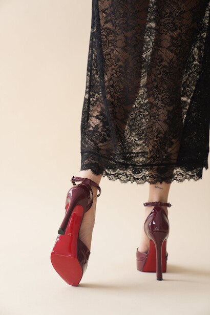 Kadın Baretli Platform Topuklu Ayakkabı Accies Bordo 6