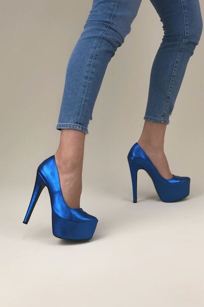 Kadın İnce Topuklu Platform Ayakkabı Ribbon