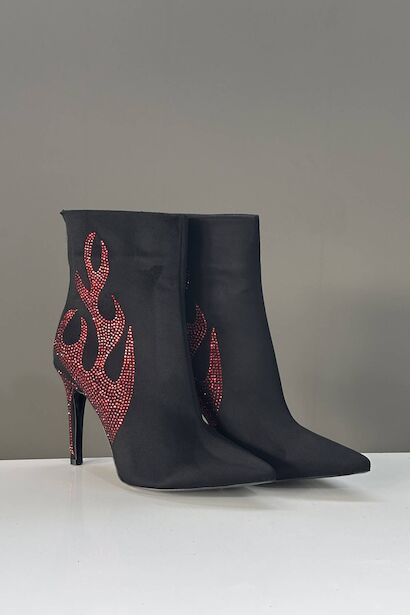 Siyah Süet Fermuarlı Bot 