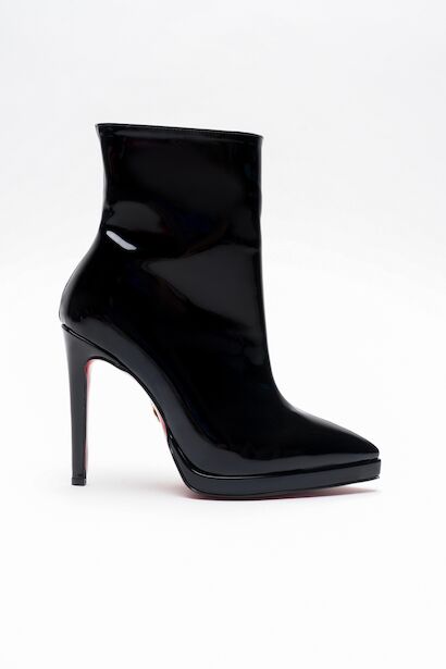 Kadın Kısa Platform Topuklu Bot Accosi  Siyah Rugan