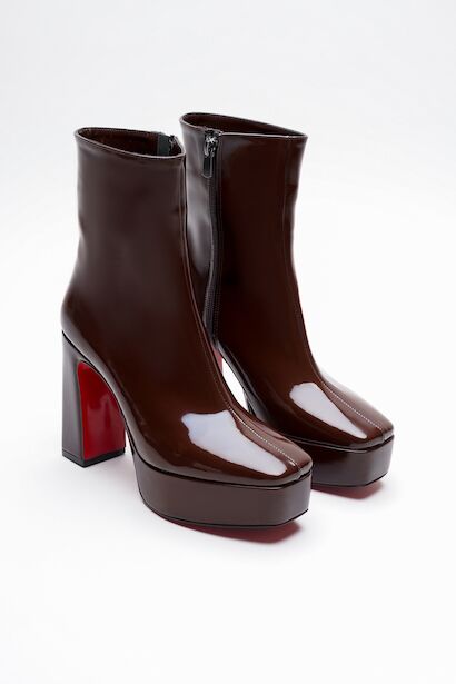 Kadın Platform Topuklu Bot Vito  Kahverengi Rugan