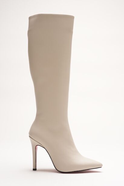 Kadın Sivri Burun Yüksek Topuklu Diz Altı Çizme Limbo 
