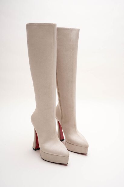 Kadın Sivri Burun Platform Çizme Violet 