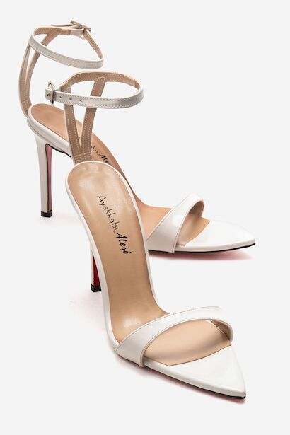 Tek Bantlı Sivri Burun Topuklu Sandalet - Abiye Ayakkabı Sanny 