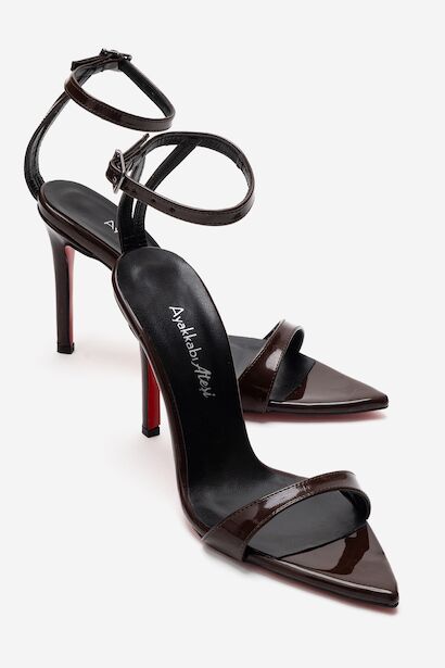 Tek Bantlı Sivri Burun Topuklu Sandalet - Abiye Ayakkabı Sanny 