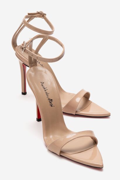 Tek Bantlı Sivri Burun Topuklu Sandalet - Abiye Ayakkabı Sanny 