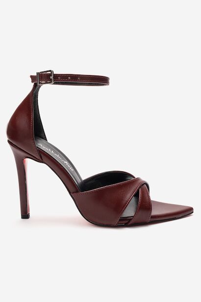 Kadın Çapraz Bantlı Bilekten Bağlamalı Stiletto Topuklu Ayakkabı Sorie 